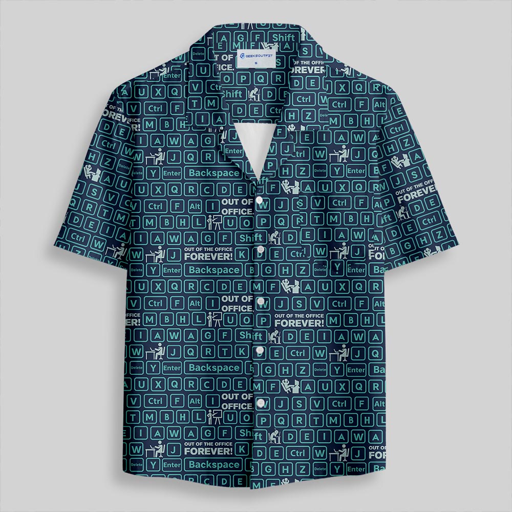 Out of Office Blue Button Up Pocket Shirt