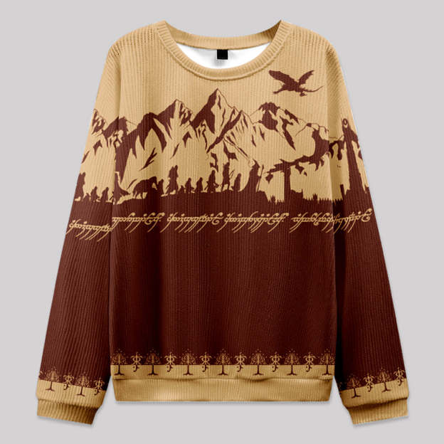 Mountains of Mordor Brown Fuzzy Fleece Sweatshirt