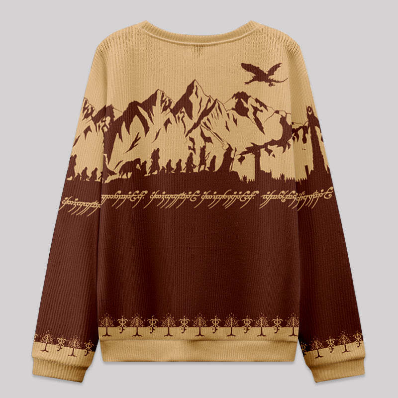 Mountains of Mordor Brown Fuzzy Fleece Sweatshirt
