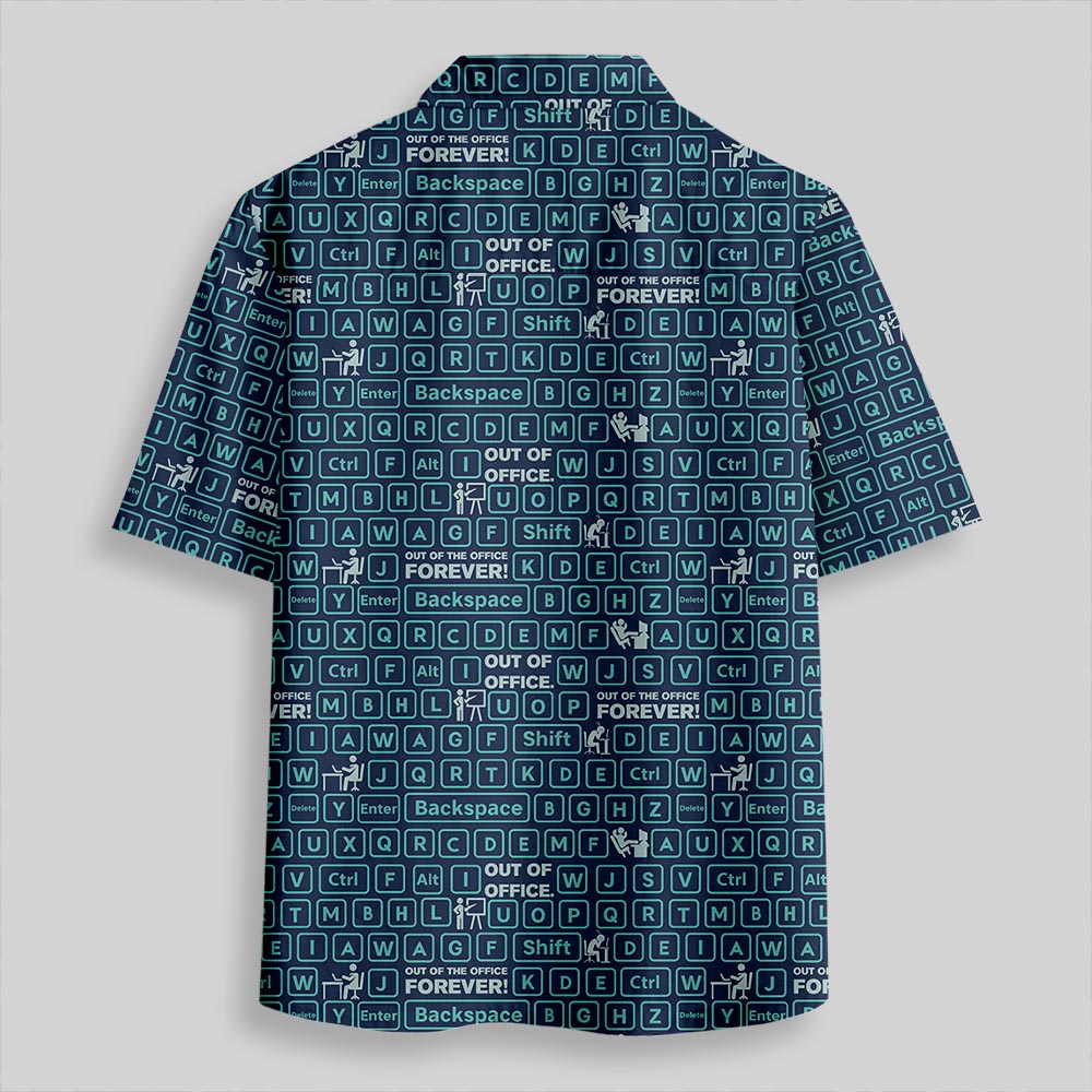 Out of Office Blue Button Up Pocket Shirt