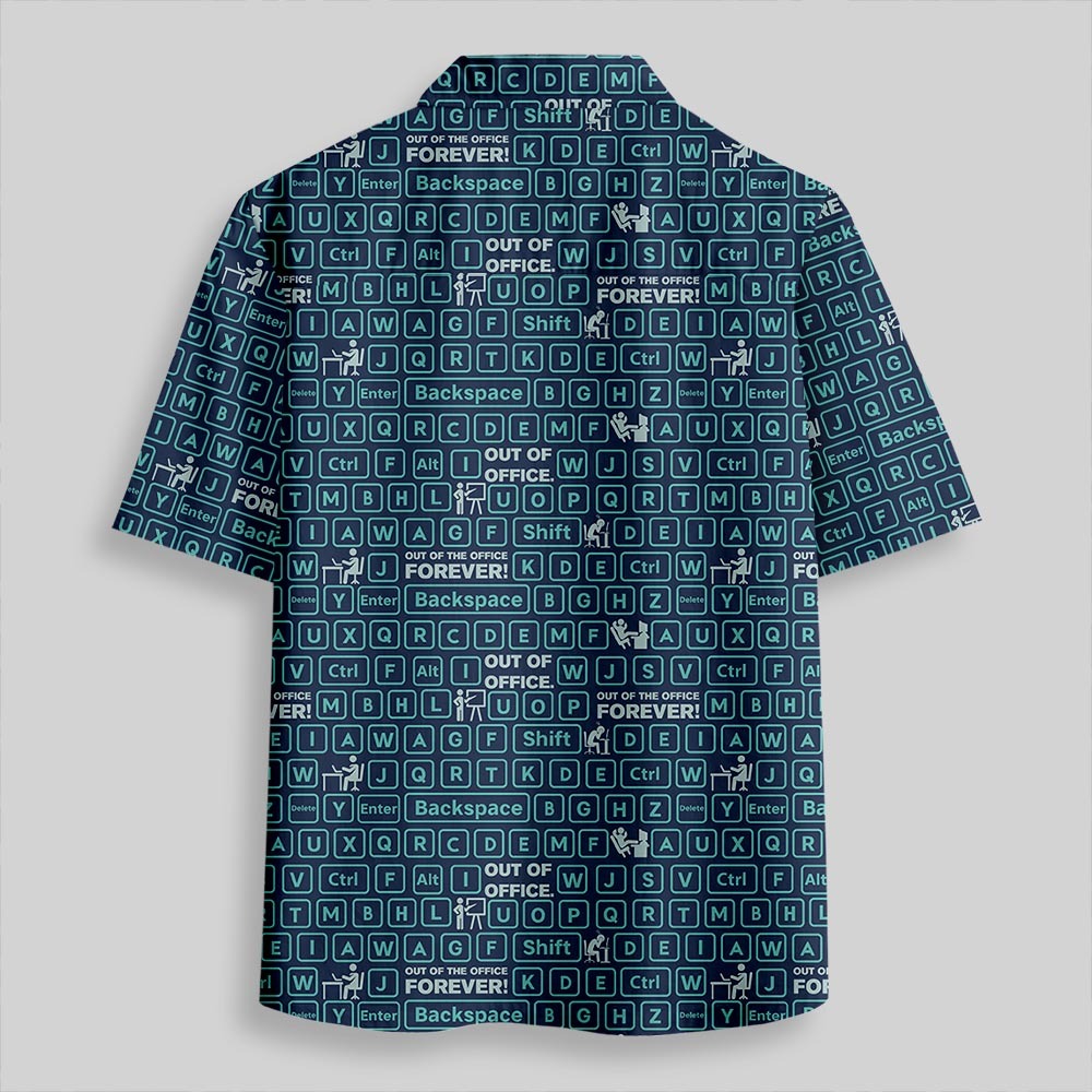 Out of Office Blue Button Up Pocket Shirt