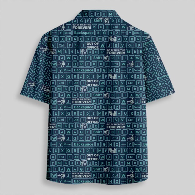 Out of Office Blue Button Up Pocket Shirt