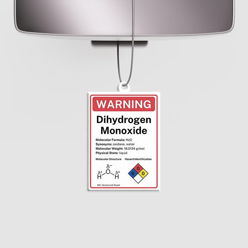 The H₂O Warning Geek Car Air Fresheners