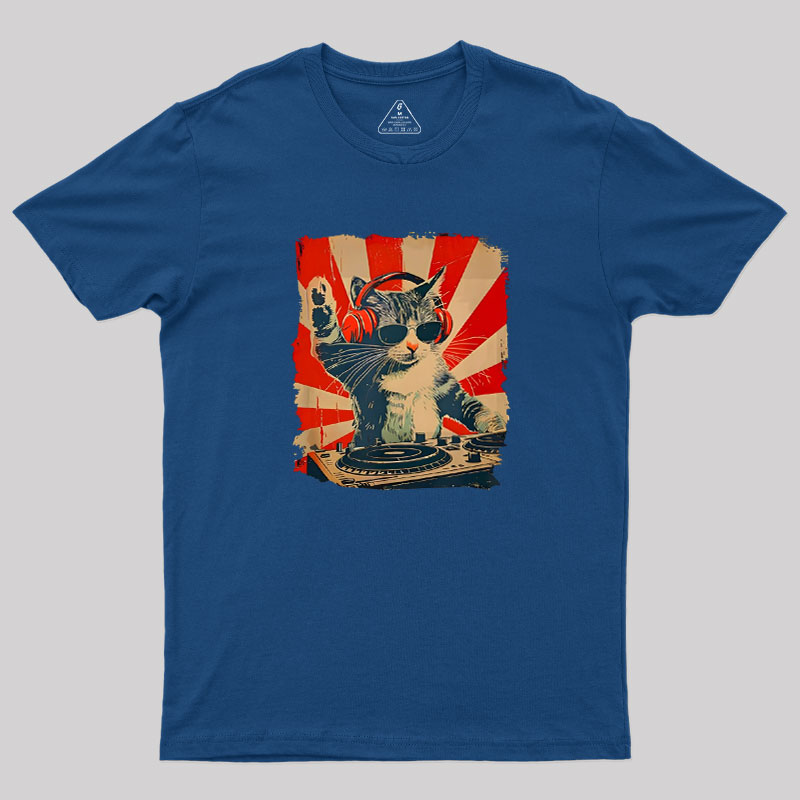 Rock Music Cat Vintage Geek T-Shirt