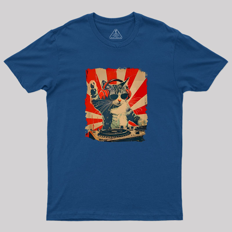 Rock Music Cat Vintage Geek T-Shirt