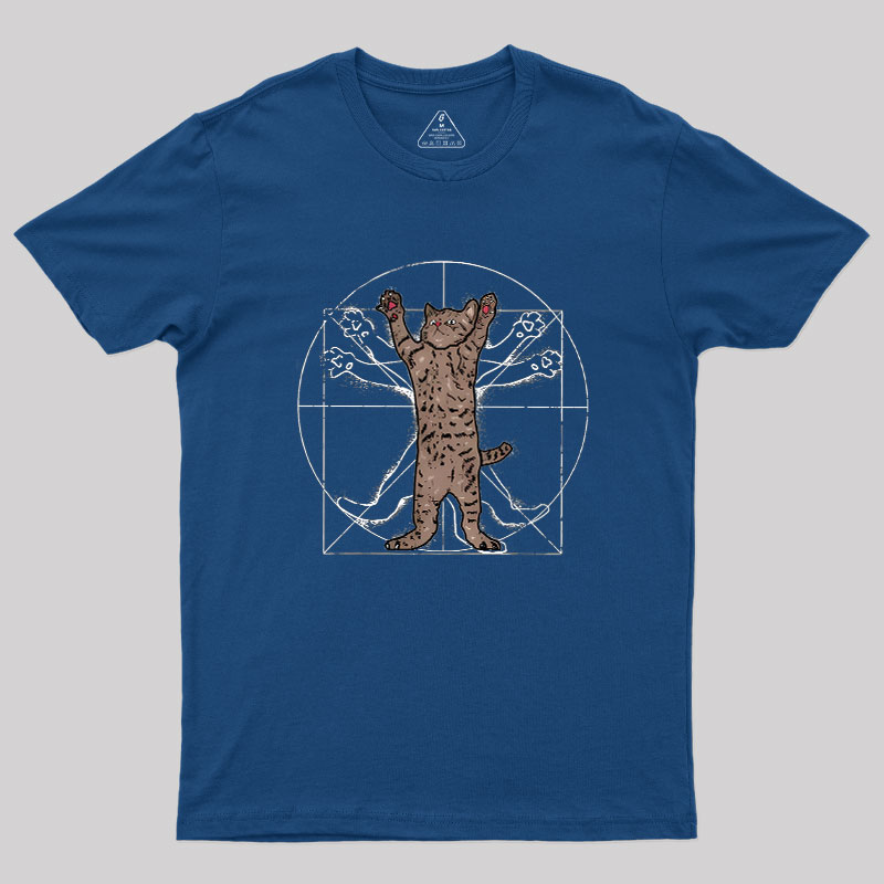 Vitruvian Cat Geek T-Shirt