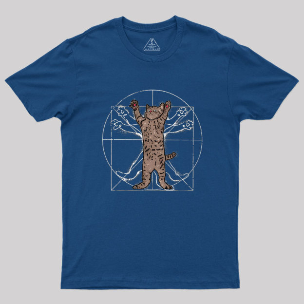 Vitruvian Cat Geek T-Shirt
