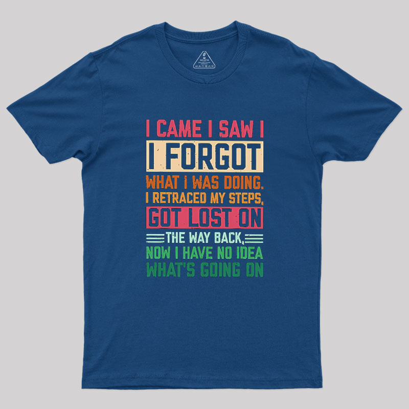 I Came I Saw I Forgot What I Was Doing Geek T-Shirt