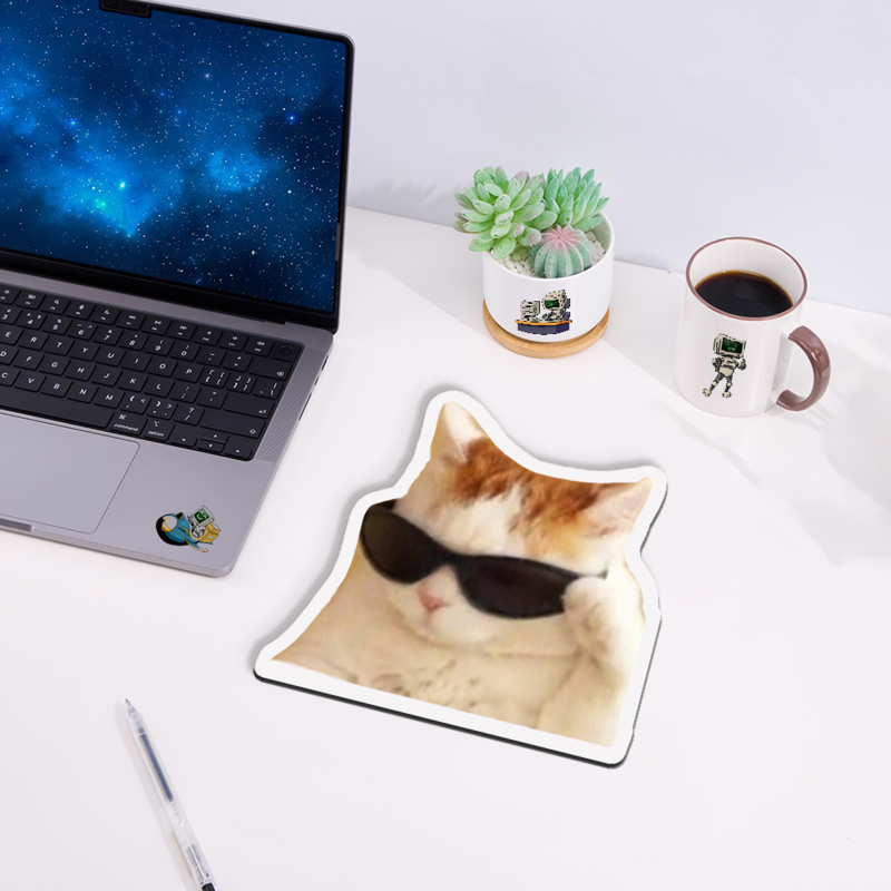 Cool Cat Meme Novelty Mouse Pad