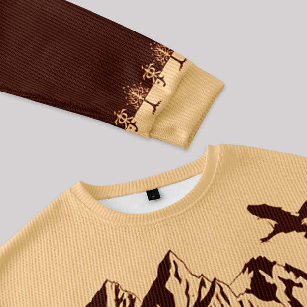 Mountains of Mordor Brown Fuzzy Fleece Sweatshirt