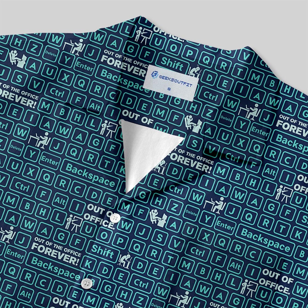 Out of Office Blue Button Up Pocket Shirt