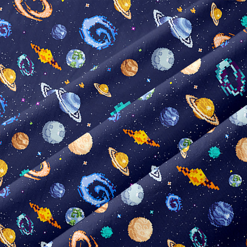 Pixel Galaxy Button Up Pocket Shirt