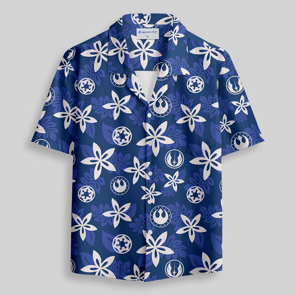 Rebel and Empire Blue Hawaii Button Up Pocket Shirt
