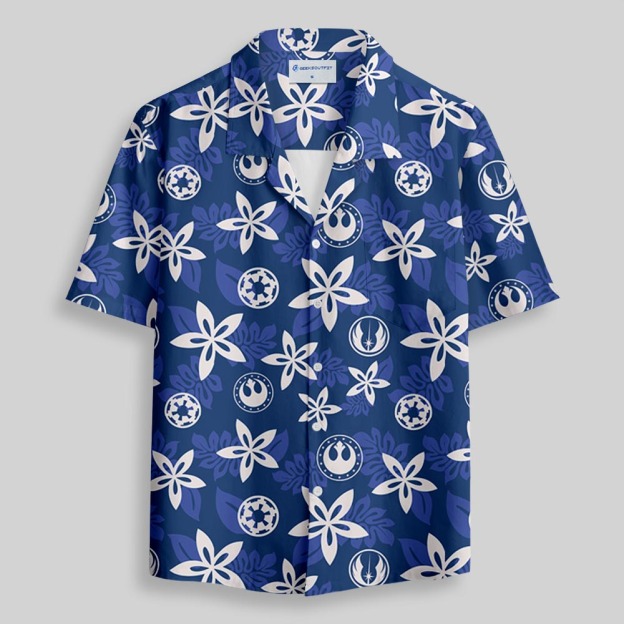 Rebel and Empire Blue Hawaii Button Up Pocket Shirt