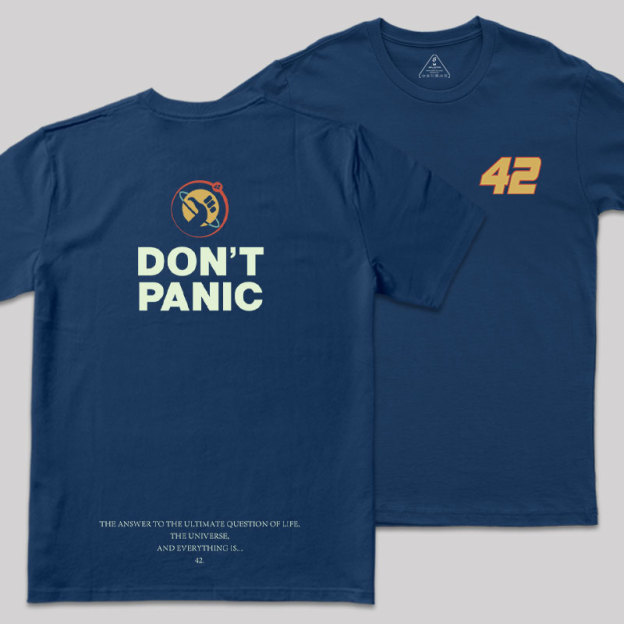 Don't Panic Front and Back Printed Geek T-Shirt