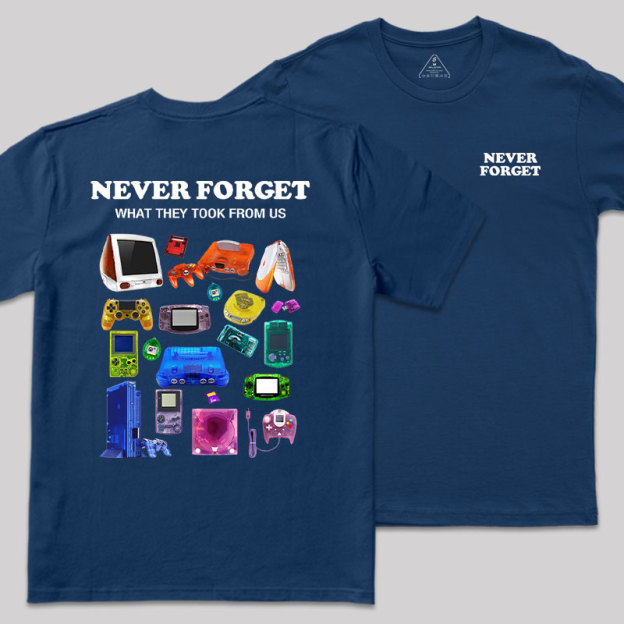 Never Forget Front and Back Printed Geek T-Shirt