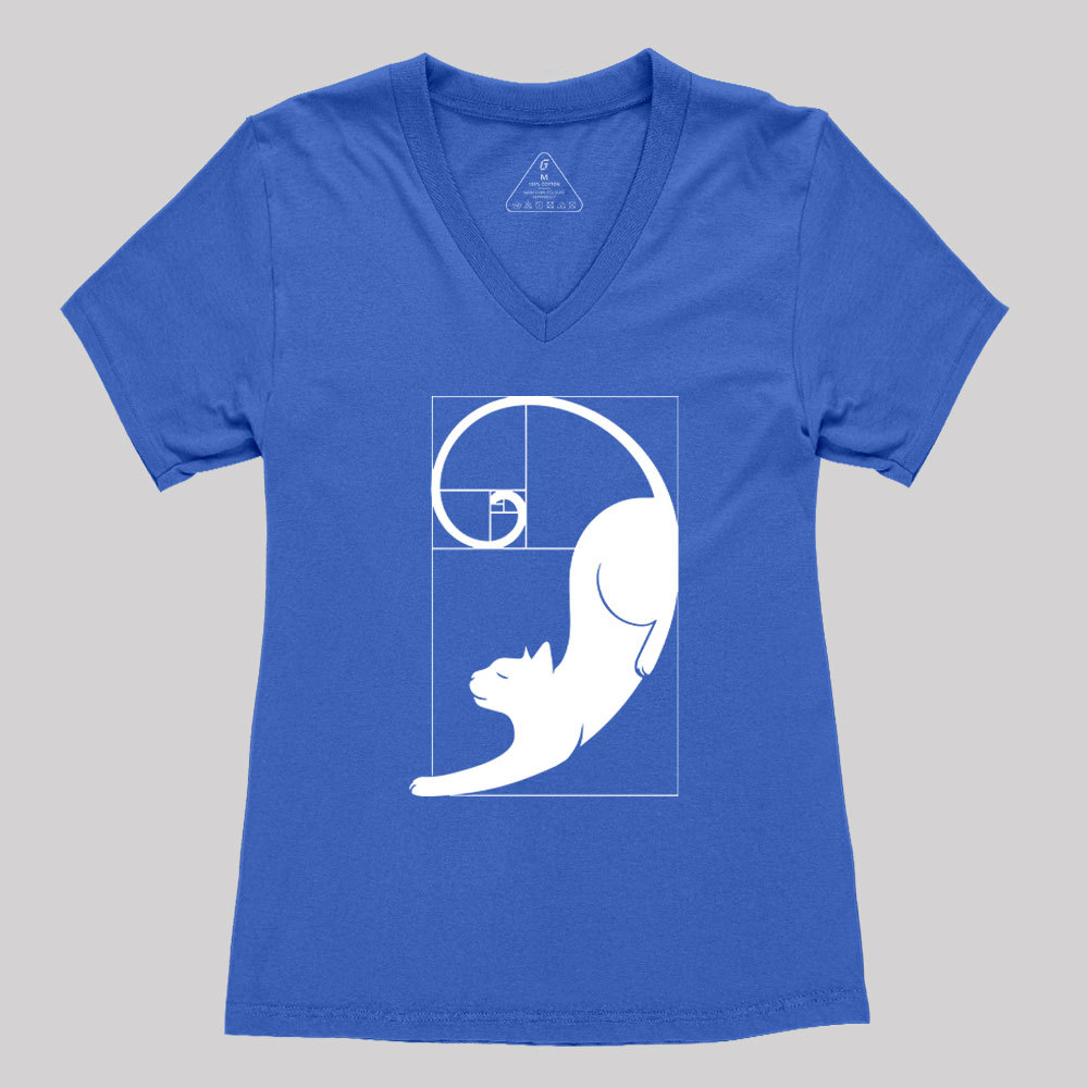 Fibonacci Kitty Women's V-Neck T-shirt
