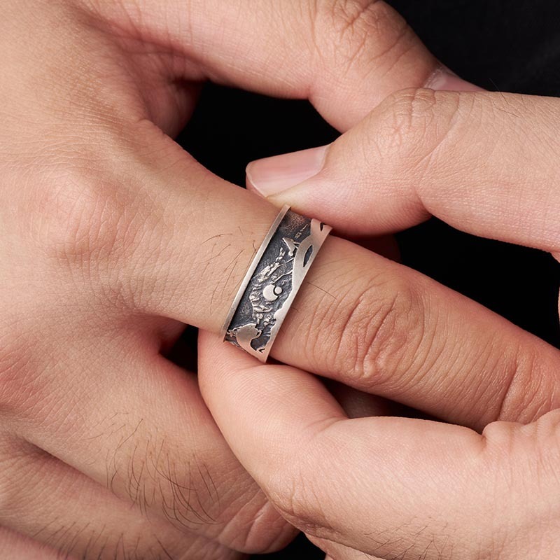 Dune Geek Silver Band Ring