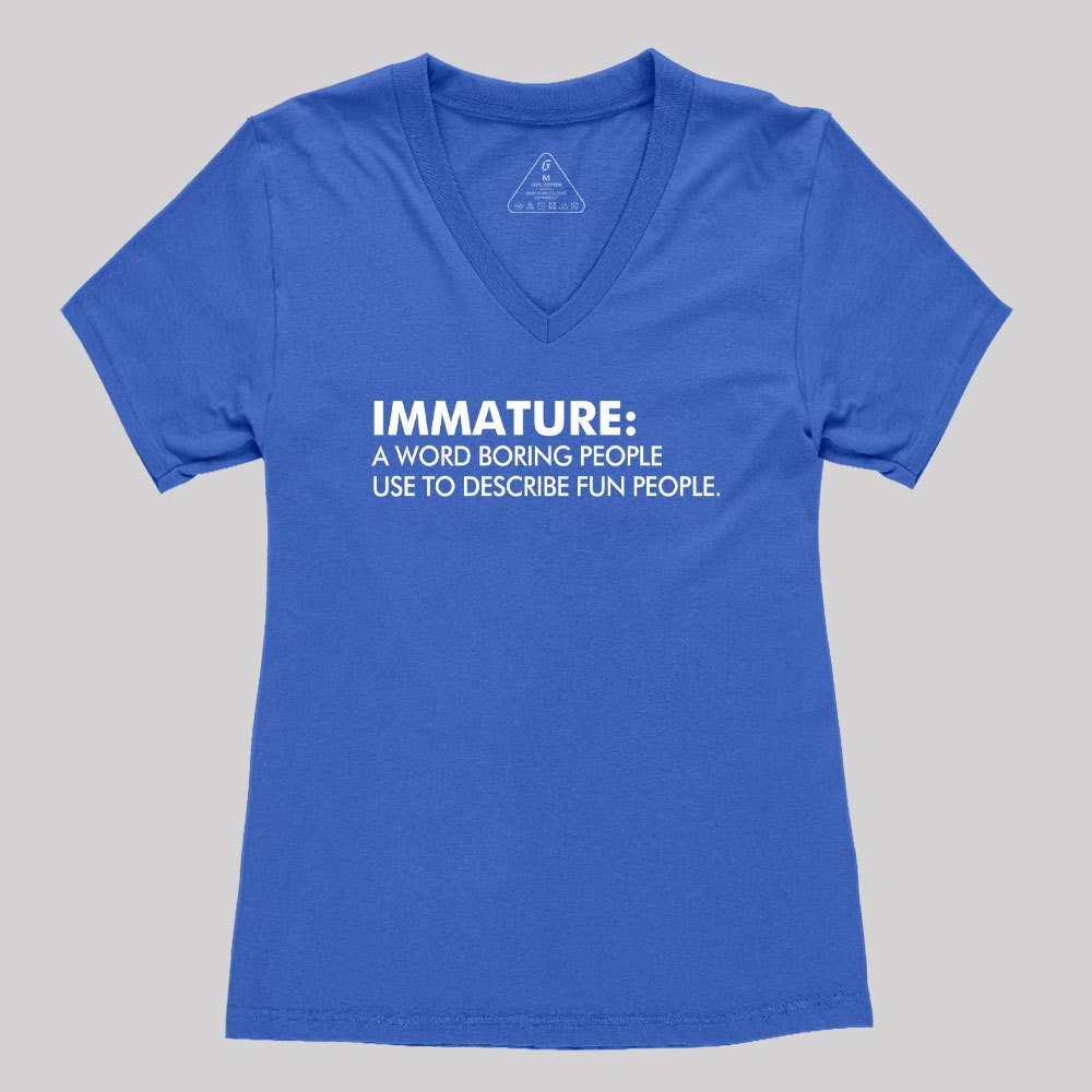 Geeksoutfit Maturity Misunderstood Women's V-Neck T-shirt for Sale