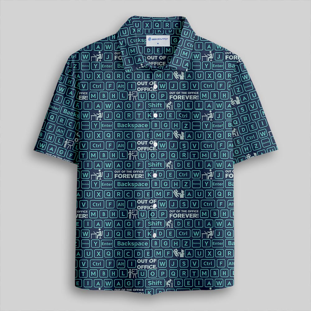 Out of Office Blue Button Up Pocket Shirt