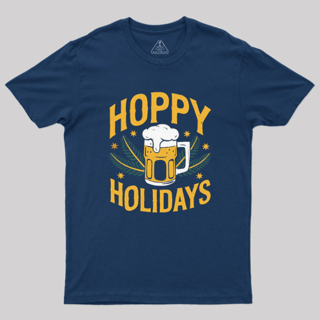 Hoppy Holidays Funny Santa Claus Beer Geek T-Shirt
