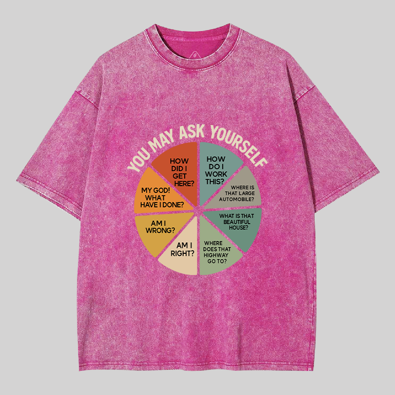 You May Ask Yourself Geek Washed T-shirt