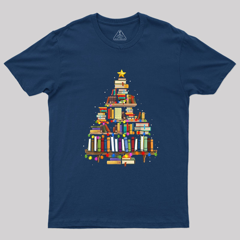 Book Tree Christmas Geek T-Shirt