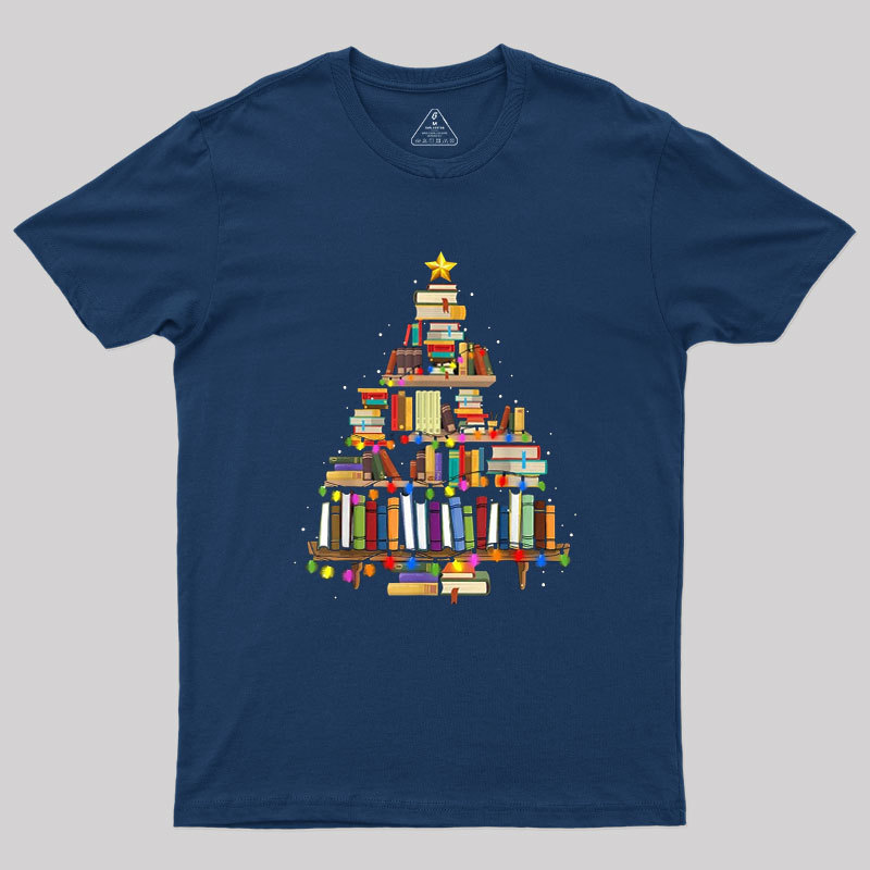 Book Tree Christmas Geek T-Shirt