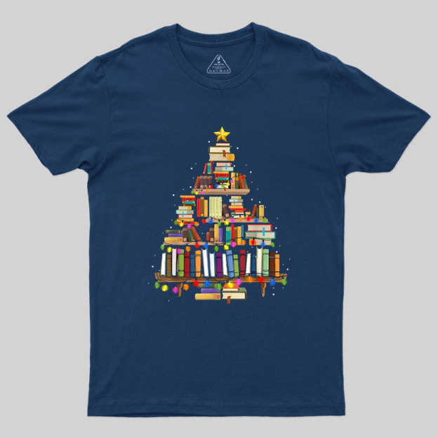 Book Tree Christmas Geek T-Shirt
