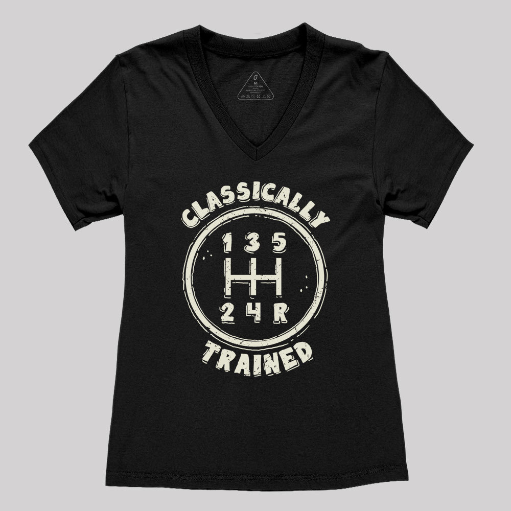 Geeksoutfit Classically Trained Geek Women's V-Neck T-shirt for Sale