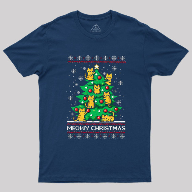 Meowy Christmas Geek T-Shirt