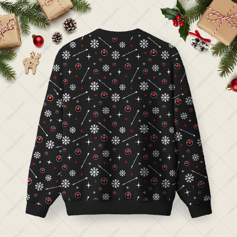 HAL 9000 Ugly Christmas Fuzzy Fleece Sweatshirt