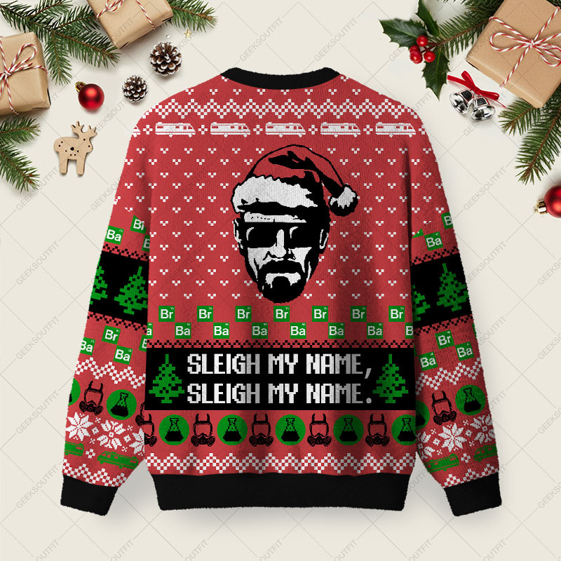 Sleigh My Name Ugly Christmas Fuzzy Fleece Sweatshirt