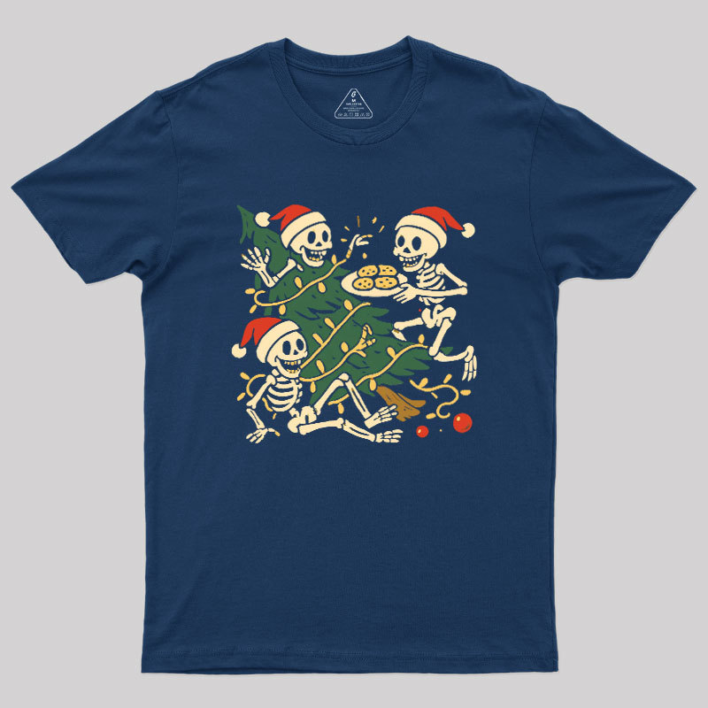 Skeleton Cookie Christmas Chaos Geek T-Shirt