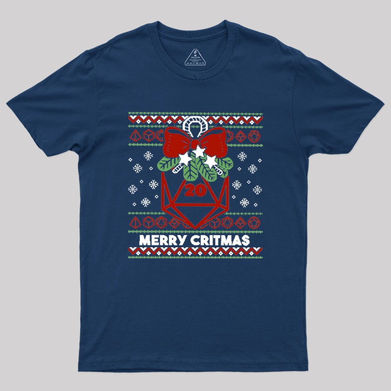 Merry Critmas Ugly Sweater Geek T-Shirt