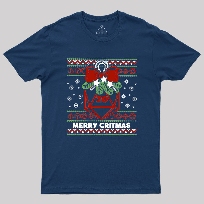 Merry Critmas Ugly Sweater Geek T-Shirt