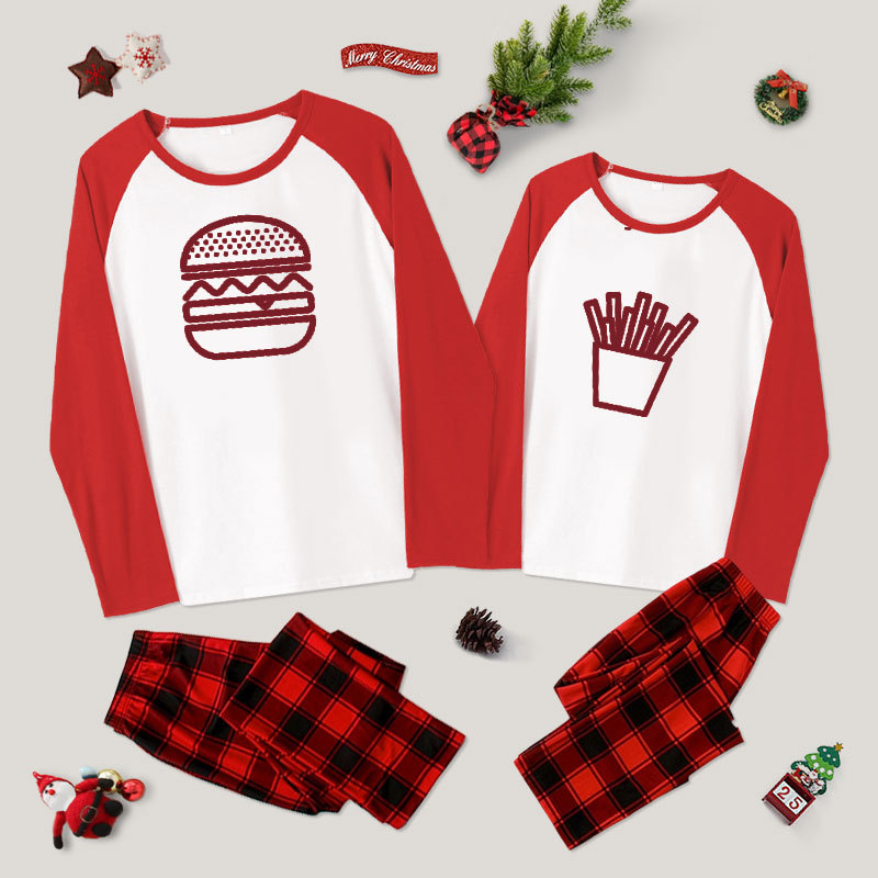Burger And Fries Couple Pajama Sets