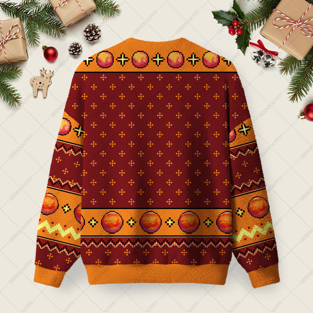 Flat Mars Society Ugly Christmas Fuzzy Fleece Sweatshirt