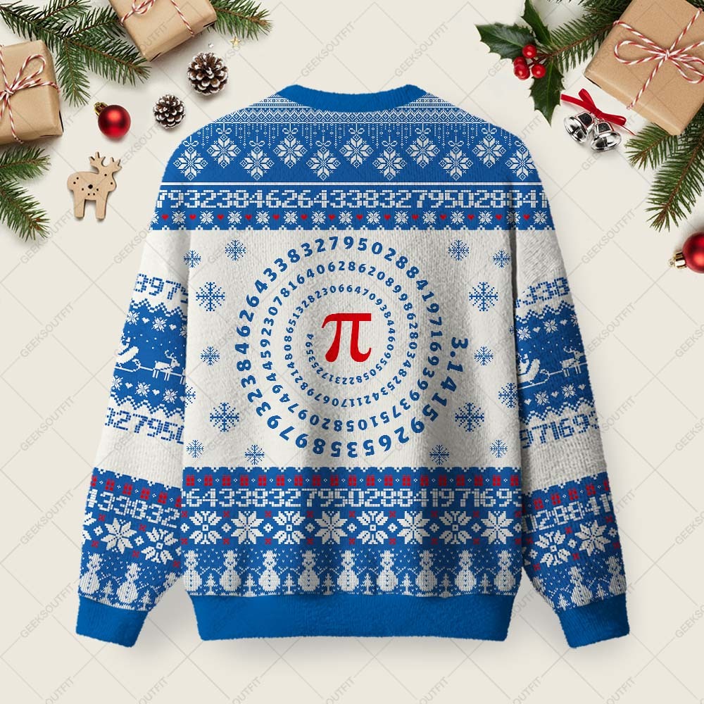 PI Math Ugly Christmas Fuzzy Fleece Sweatshirt