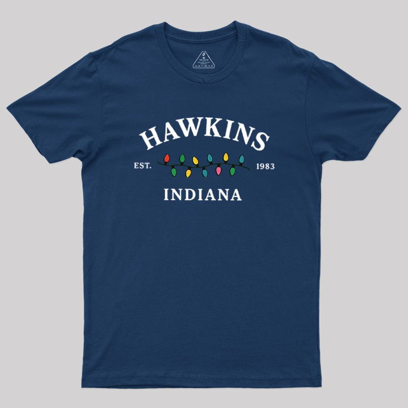 Hawkins Indiana Nov. 1983 Christmas Lights Geek T-Shirt