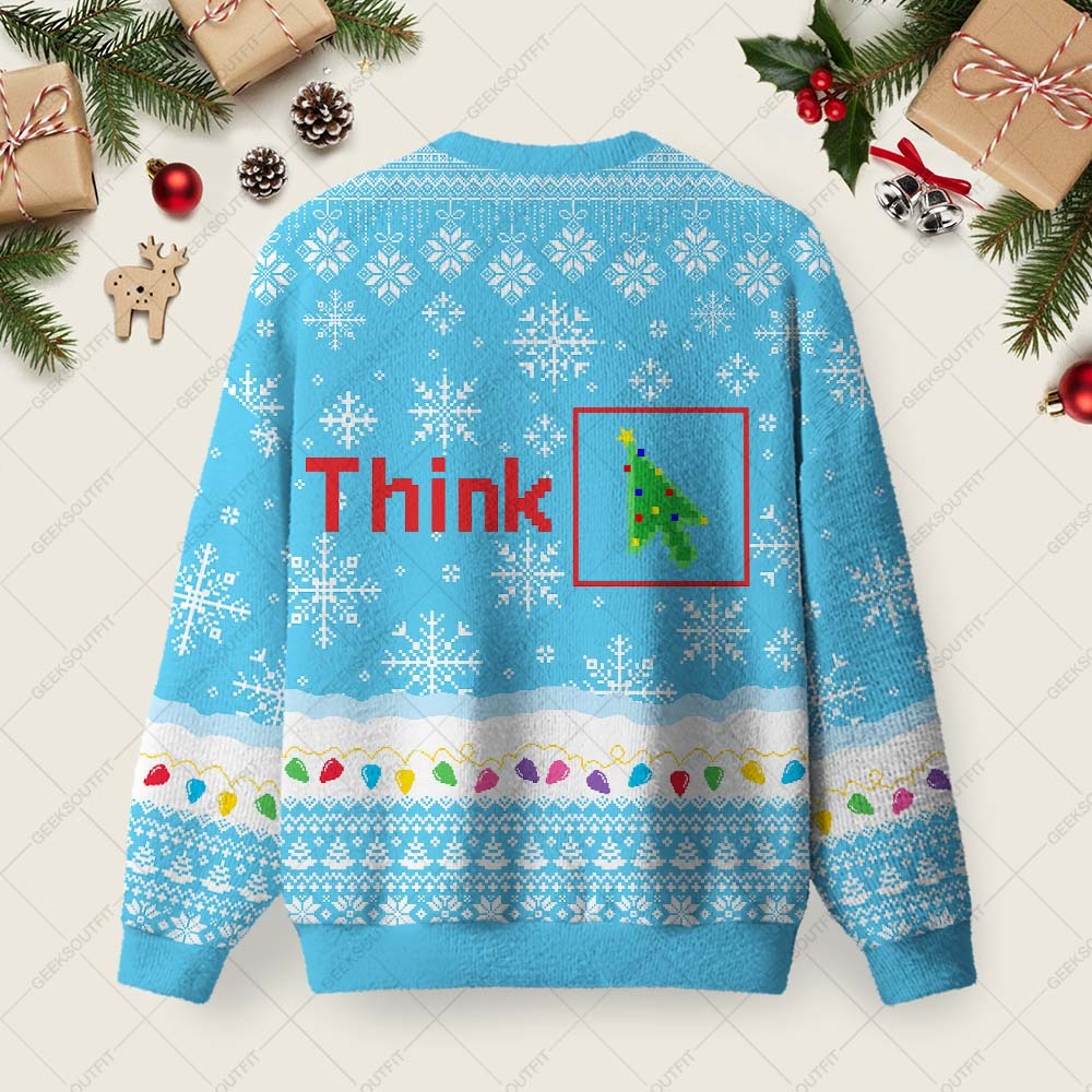 Think Ugly Christmas Fuzzy Fleece Sweatshirt