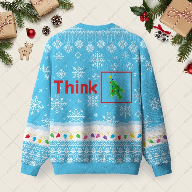 Think Ugly Christmas Fuzzy Fleece Sweatshirt