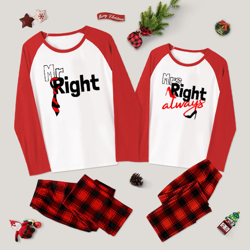 Mr. Right Funny Valentine Couple Pajama Sets