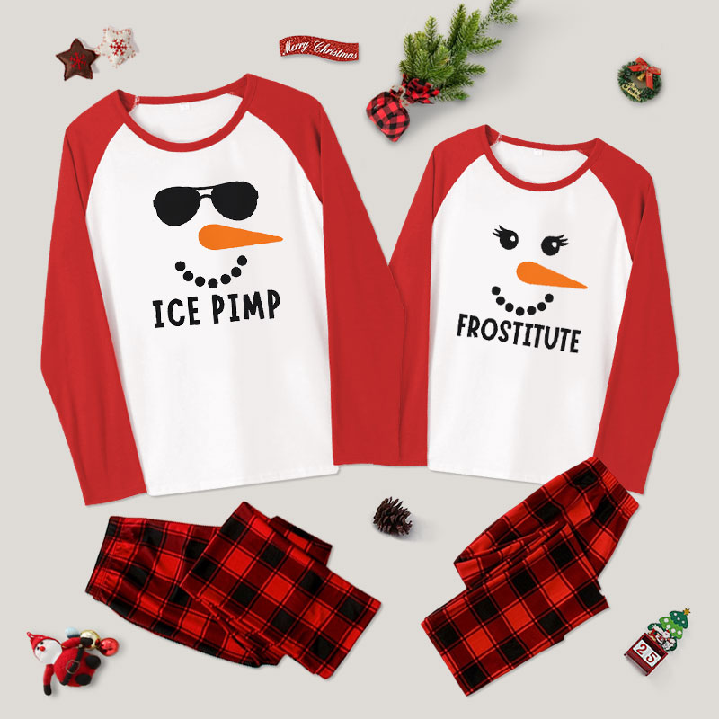 Snowman Frostitute Couple Pajama Sets