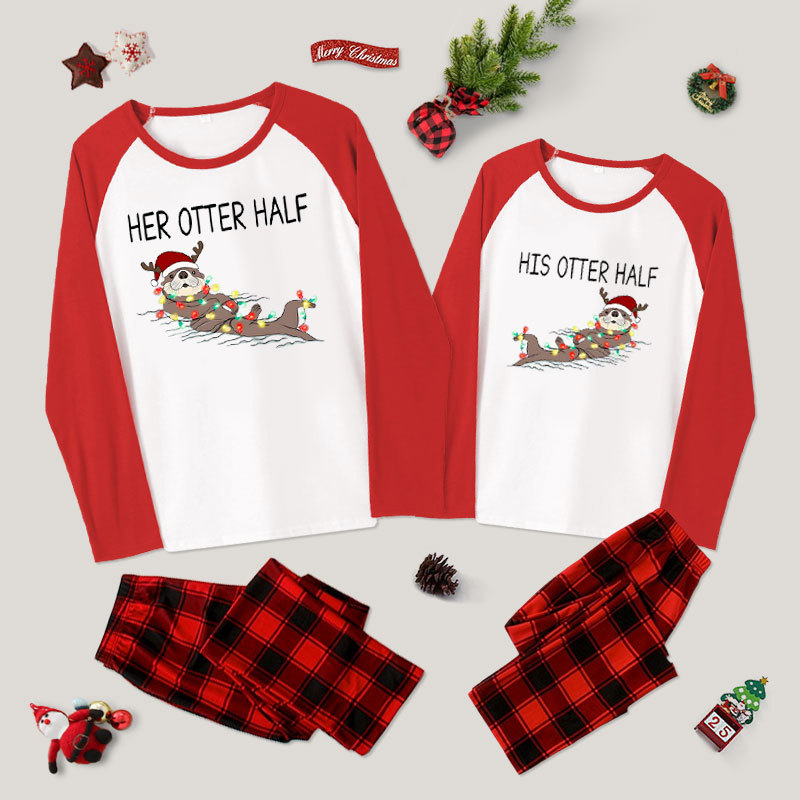 Otter Half Couple Pajama Sets