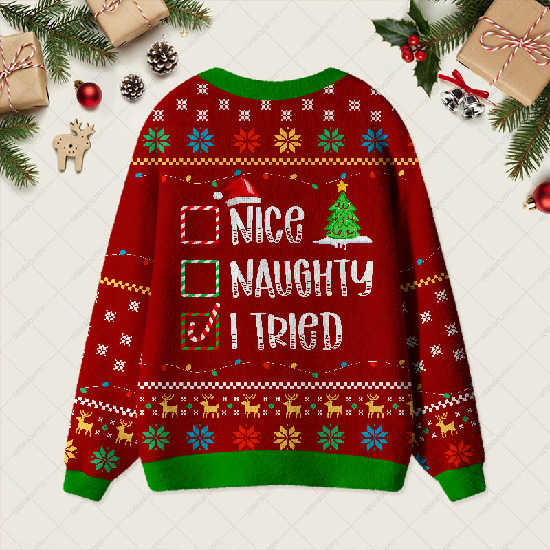 I Tired Funny Geek Ugly Cardigan Sweaters 