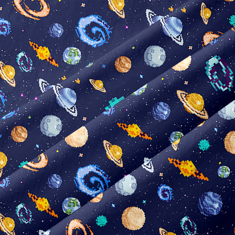 Pixel Galaxy Button Up Pocket Shirt