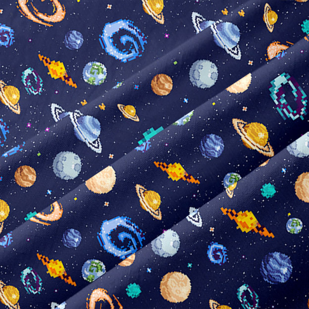 Pixel Galaxy Button Up Pocket Shirt