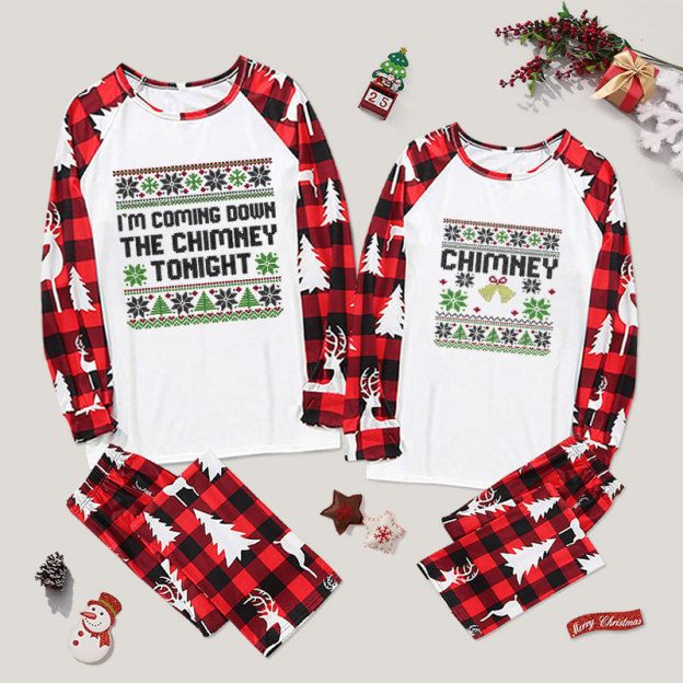 Chimney and I'm Coming Down The Chimney Tonight Couple Pajama Sets