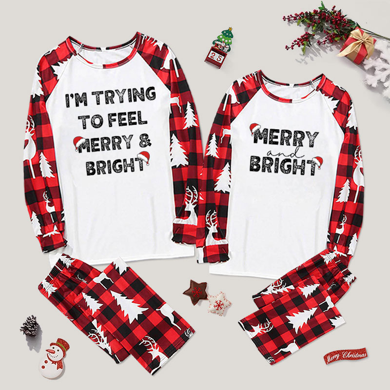 I'm Trying To Feel Merry and Bright Couple Pajama Sets